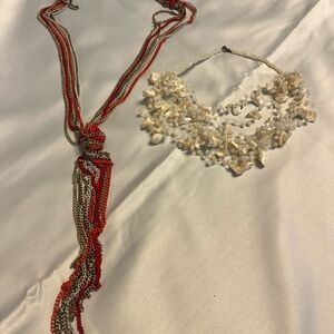 3 for $25. Red and Silver Twisted Cord Necklace